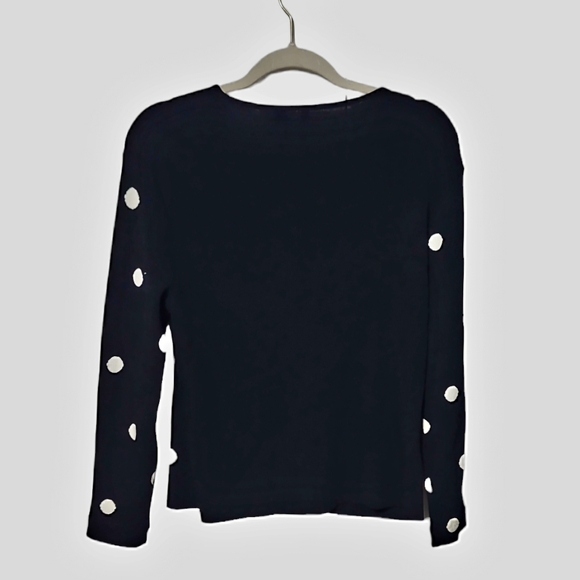 Venini Black and White Polka Dot Cardigan Sweater‎ Size Large - Picture 2 of 6
